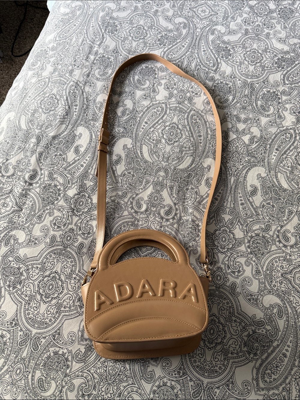 Genuine Leather Mini Bag in Tan
